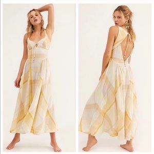 Free People All Tied Up Plaid Dress.